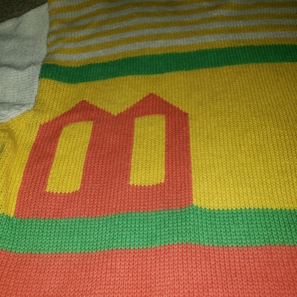 Quail Crossing L vintage open knit sweater Peter pan collar home sweet home - Picture 6 of 8